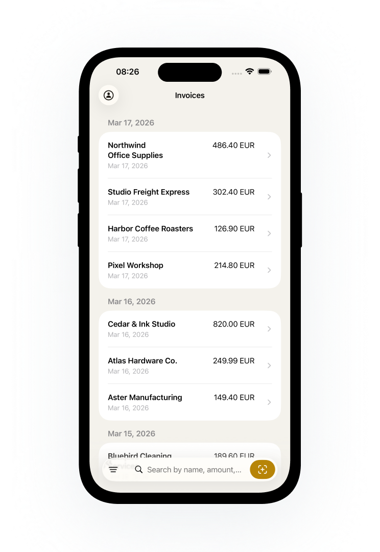 Invoistr | Invoice Scanner for iPhone with CSV Export